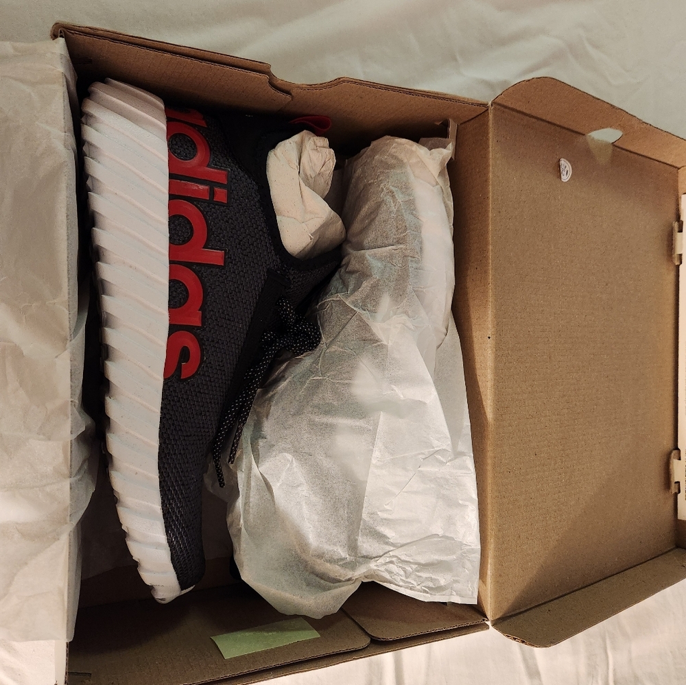 Adidas Black Sneakers with Red Logo